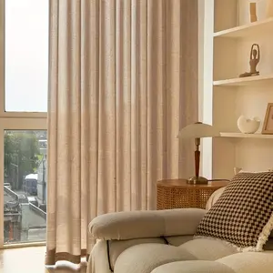 1 piece, Japanese-style cotton and linen window curtain, light-filtering and breathable, creates an advanced minimalist atmosphere, features a top multi-functional hook, suitable for living rooms, bedrooms, studies, and balcony curtain sheers.