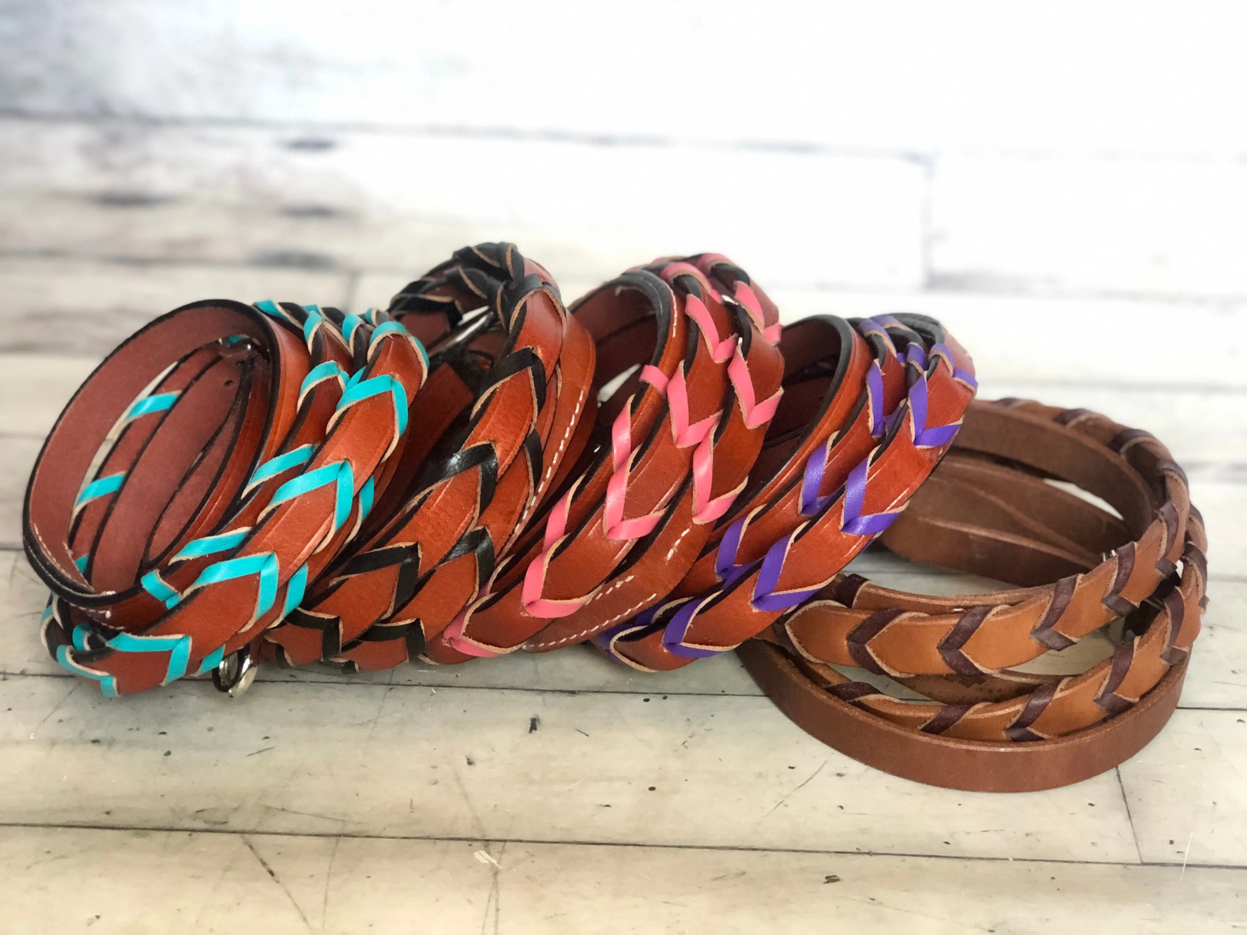 Leather Laced Barrel Reins Leather Laced Barrel Reins