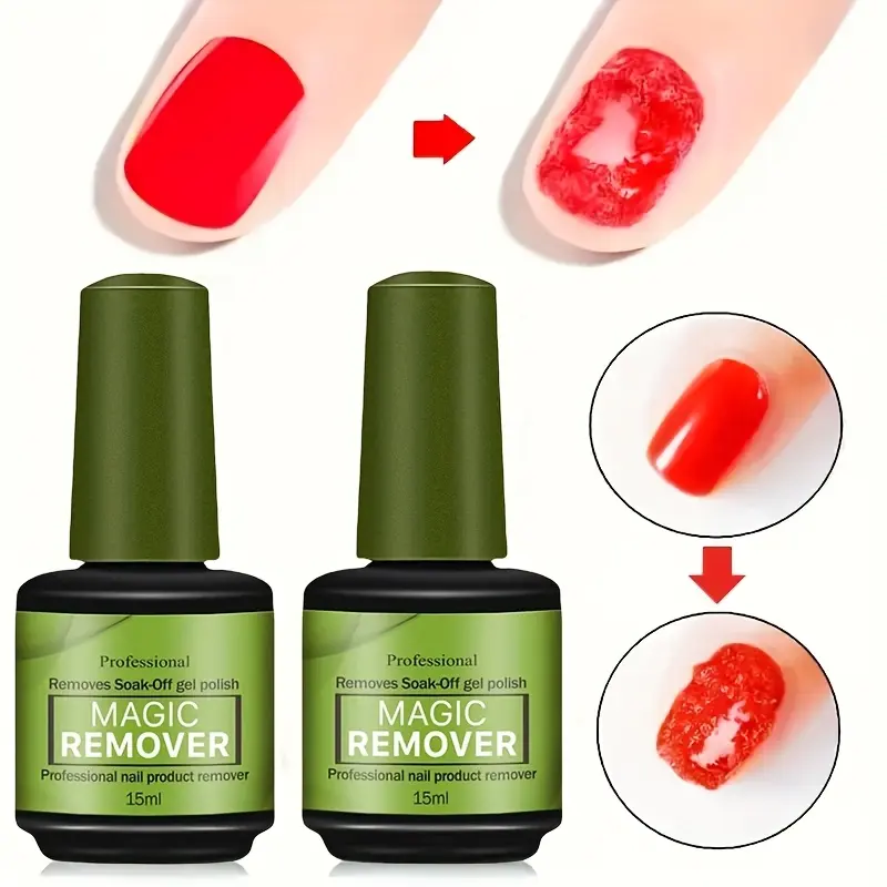 Gel Nail Polish Remover, Soak-Off Quick Remover, 3-5 Min Quickly Remover Nail Polish- Nail Polish Remover for Gel Nails, Nail Glue - At Home, Suitable for Nail Salons Acetone Resistant Gentle, Nail Care, 15Ml