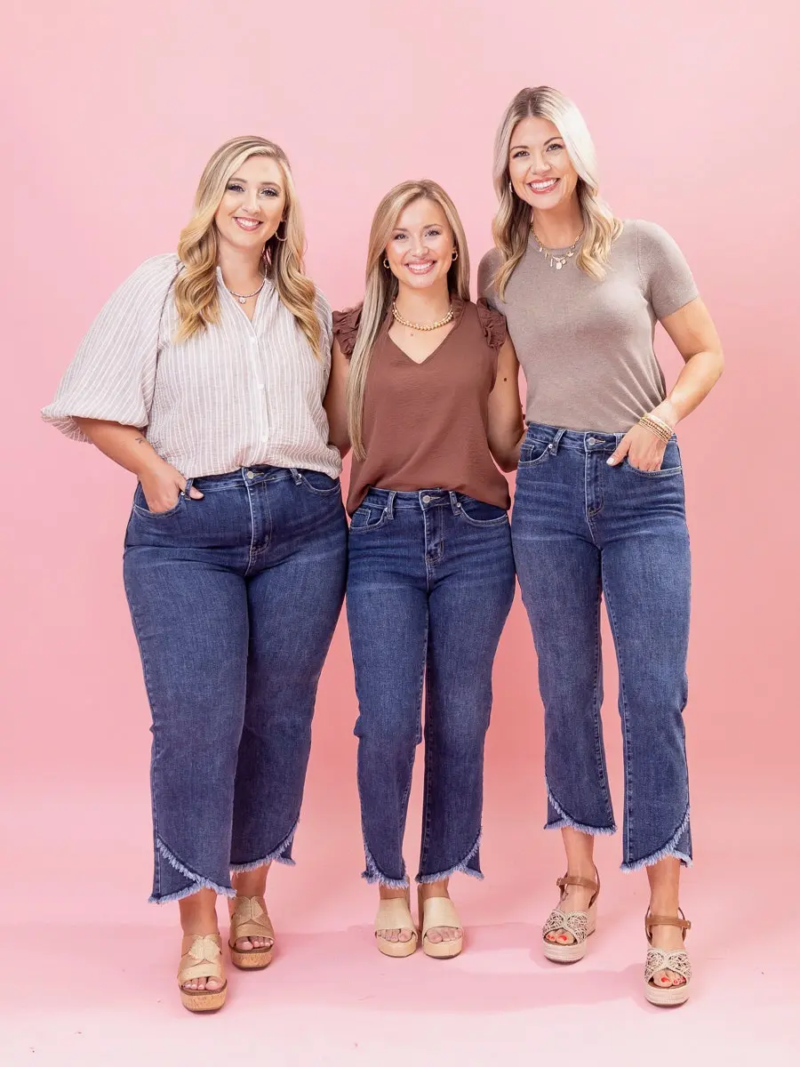 Diva Denim Dark Wash Tulip Hem Jeans | 1-20