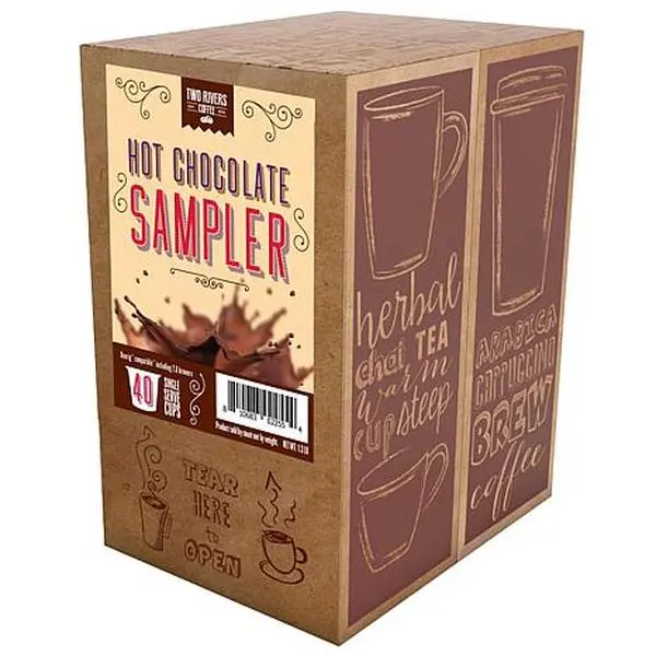 Two Rivers Coffee Best of The Best Hot Chocolate Pods- 40ct Two Rivers Coffee Best of The Best Hot Chocolate Pods- 40ct