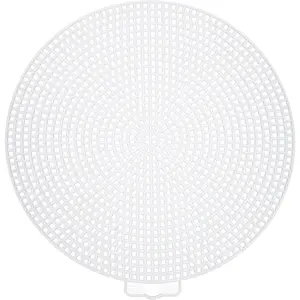 5pcs 6" Plastic Mesh Canvas Sheet 13 Count Round Needlepoint Blank Canvas for Embroidery Knit Crochet Acrylic Yarn Crafting White