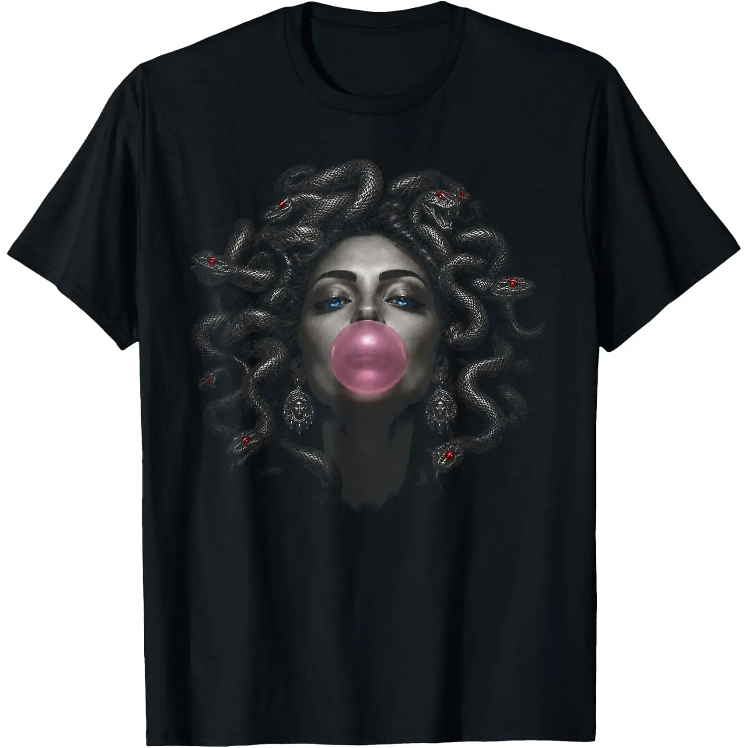 100%cotton Medusa Bubblegum Head Design Gothic Goddess Green Mythology T-Shirt