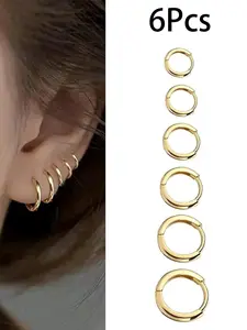 Stainless Steel Hoop Earring Sets for Men & Women, Multiple Sizes (8-18mm), Durable Jewelry Gift for Daily Wear, Stainless Steel Earrings