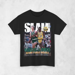 Magic Johnson & Larry Bird Shirt, "LA" SLAM Cover T-Shirt, Sports Tee, Vintage Basketball Streetwear