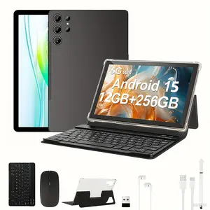 X9 Tablet 12GB/8GB RAM 256GB ROM Touchscreen Dual Camera Bluetooth Keyboard Case Mouse Stylus 5G Type-C Charging Large Storage Portable Cellphone Smartphone