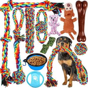 Dog Toys for Aggressive Chewers 13 Pack, Indestructible Tug of War Toys for Small Medium Large Dog Breeds, Teeth Cleaning Chew Toys Pet Interactive Rope Toys