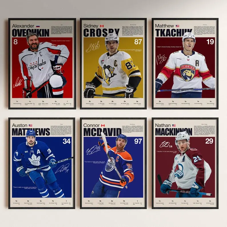 Hockey Art Poster Unframed, MHL Hockey Poster,  Sport Print Set Decor, Gifts for Him/Her, Wall Art Print, Poster For Gift