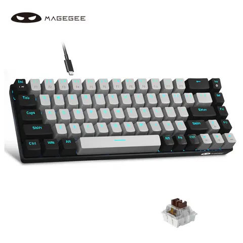 MageGee Keyboard MK-Box Portable 60% Mechanical Gaming Keyboard, LED Backlit Compact 68 Keys Mini Wired Office Keyboard with Mechanical Switch for Windows Laptop PC Mac