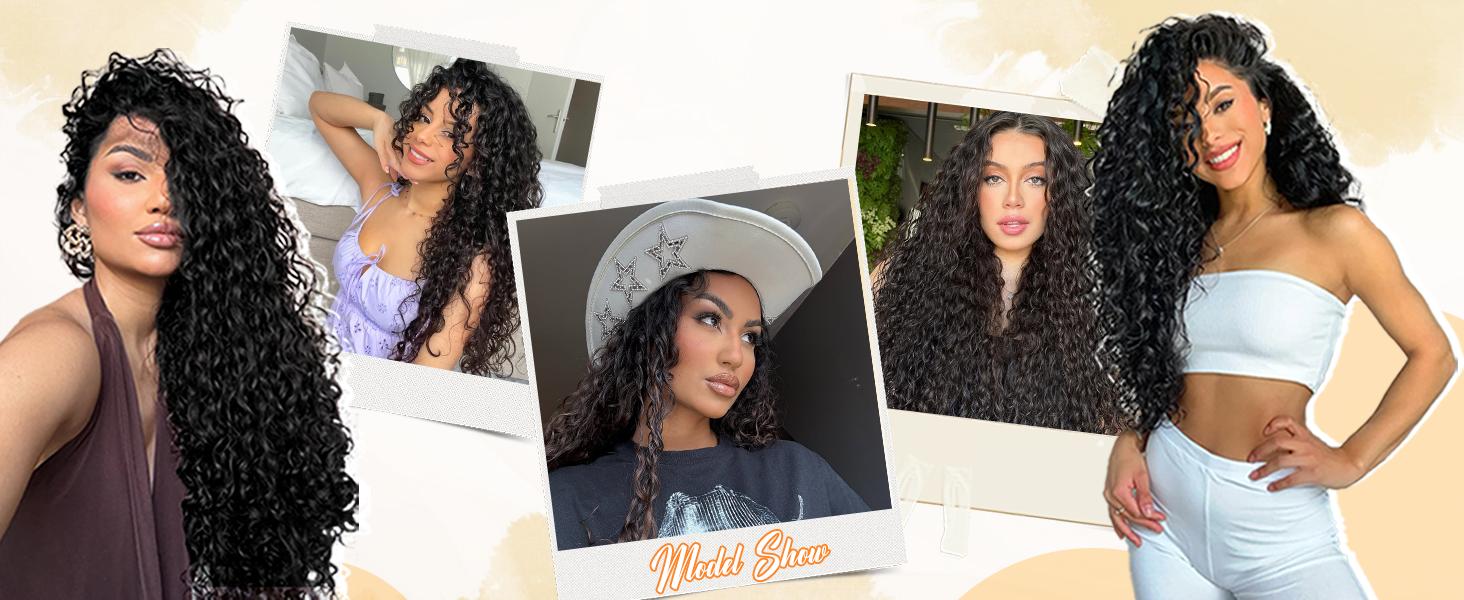Vigorous Curly Clip In Hair Extensions,4PCS 20 inch Thick Curly Hair Extensions Lace Weft Curly Clip Ins Invisible Natural Synthetic Hairpieces for Women, Extensions Hair, Loose Curly Synthetic Extensions & Pieces