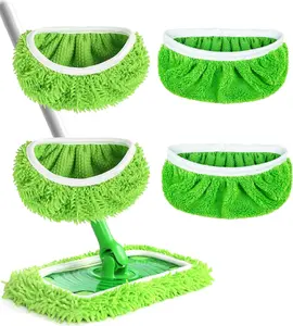 Microfiber Mop Pads Washable Wet Pads Compatible with Swiffer Sweeper Refills Pads for Wet & Dry Sweeping Cloths Mop  Replacement for Household Cleaning (4PCS)