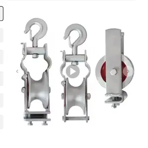 10 Nylon Cable Pulling Pulley Aerial Cable Stringing Rollers With Hook 5kN Rated Load size 80*35 Portable Hydraulic