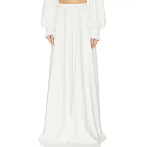 Norma Kamali Flared Skirt To Floor in Snow White