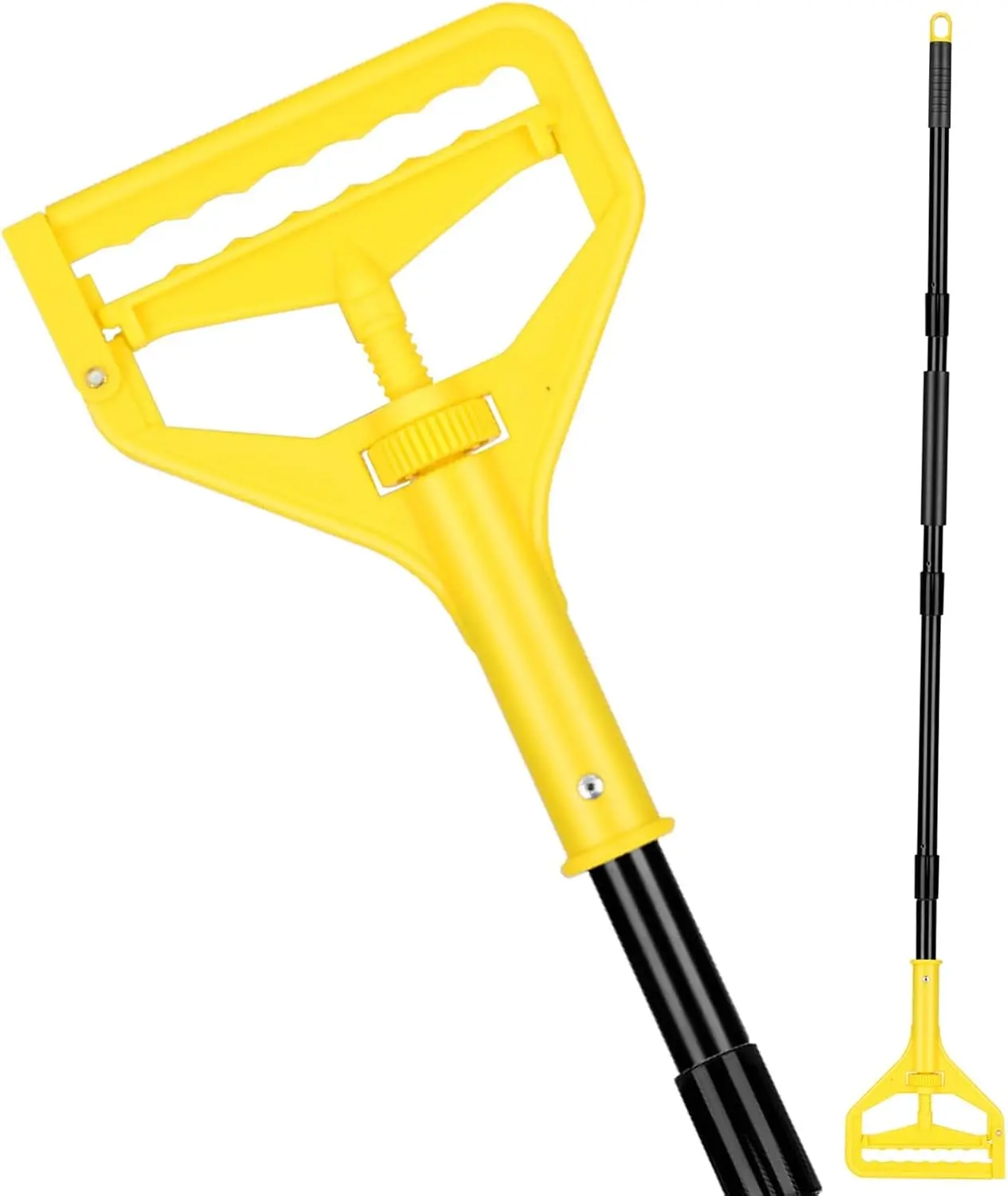 Commercial Mop Handle Heavy Duty,60" Industrial Mop Stick | Wet Mops Head Replacement Holder for Professional Home, Commercial, Industrial, Garage Floor Cleaning, Yellow