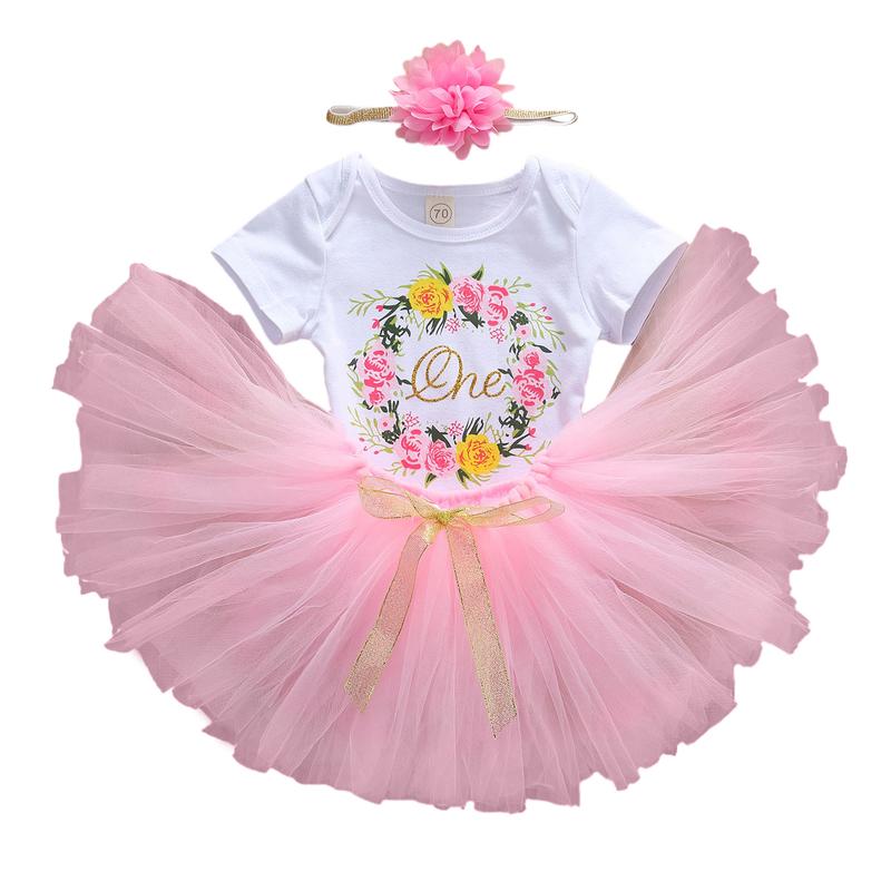 Toddler Baby Girl First Birthday Outfits 1st Birthday Clothes One Print — free download