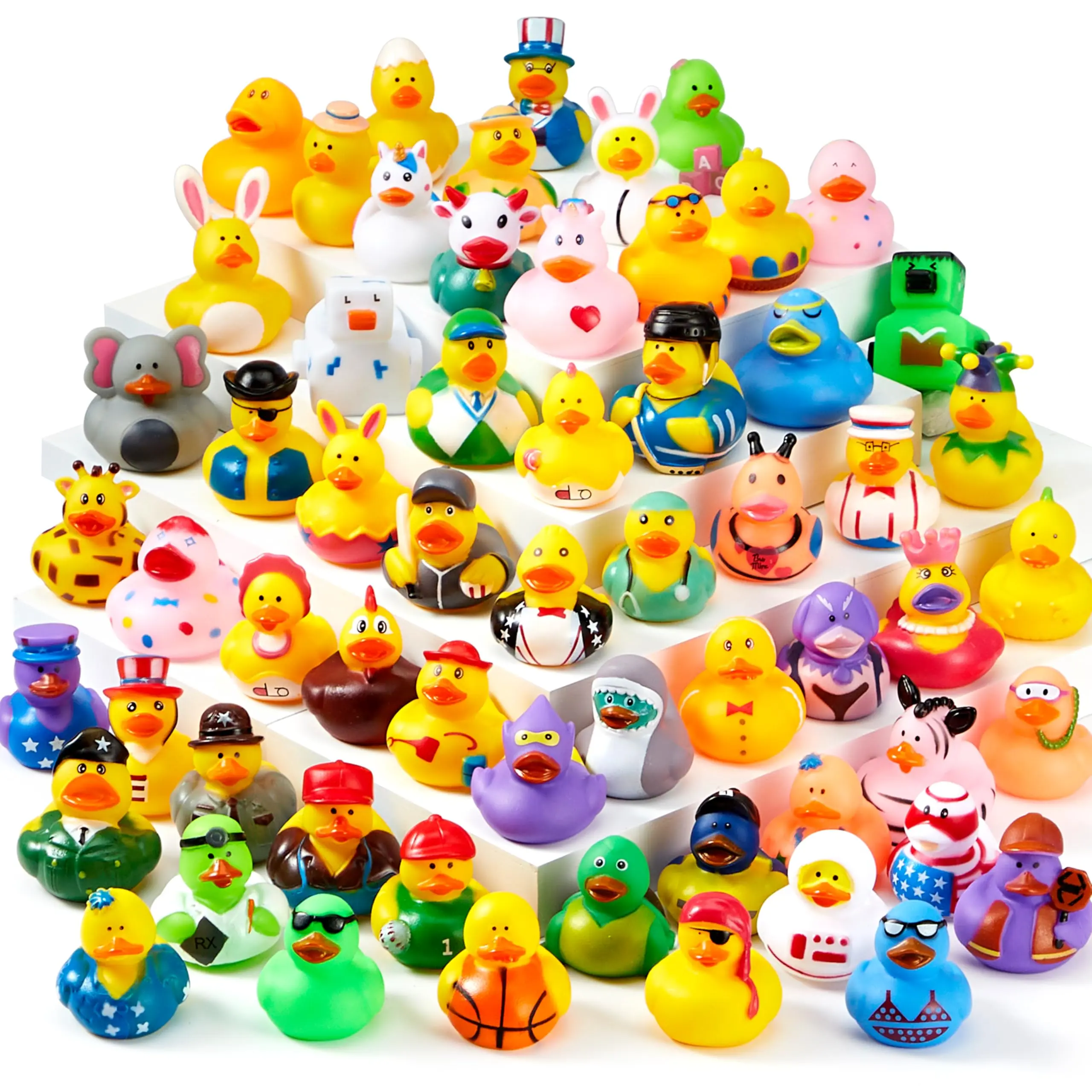 Rubber Ducks in Bulk,Assortment Duckies for Ducking Floater Duck Bath Toys Party Favors