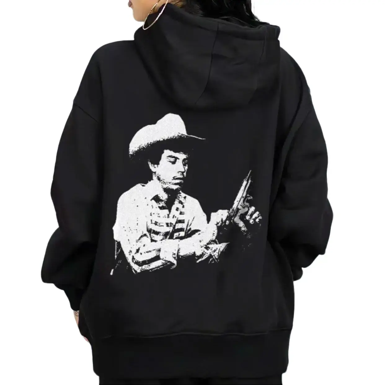 Chalino Sanchez Back-Sided Print Hoodie, Mexico Style Pullover For Men and Women, Streetwear Latino Style Graphic Hooded Sweatshirt