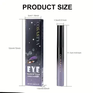 Brown Neutral Metal Cosmetic Eyeshadow Stick - Cream Shimmer Crayon, Eye Whitening Stick, Highlight Pen, Eyeliner Pen for Makeup