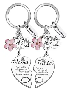 Mother & Daughter Heart Design Keychain, Fashionable Heart Shaped Keychain for Women & Girls, Trendy All-match Keychain for Birthday Gift