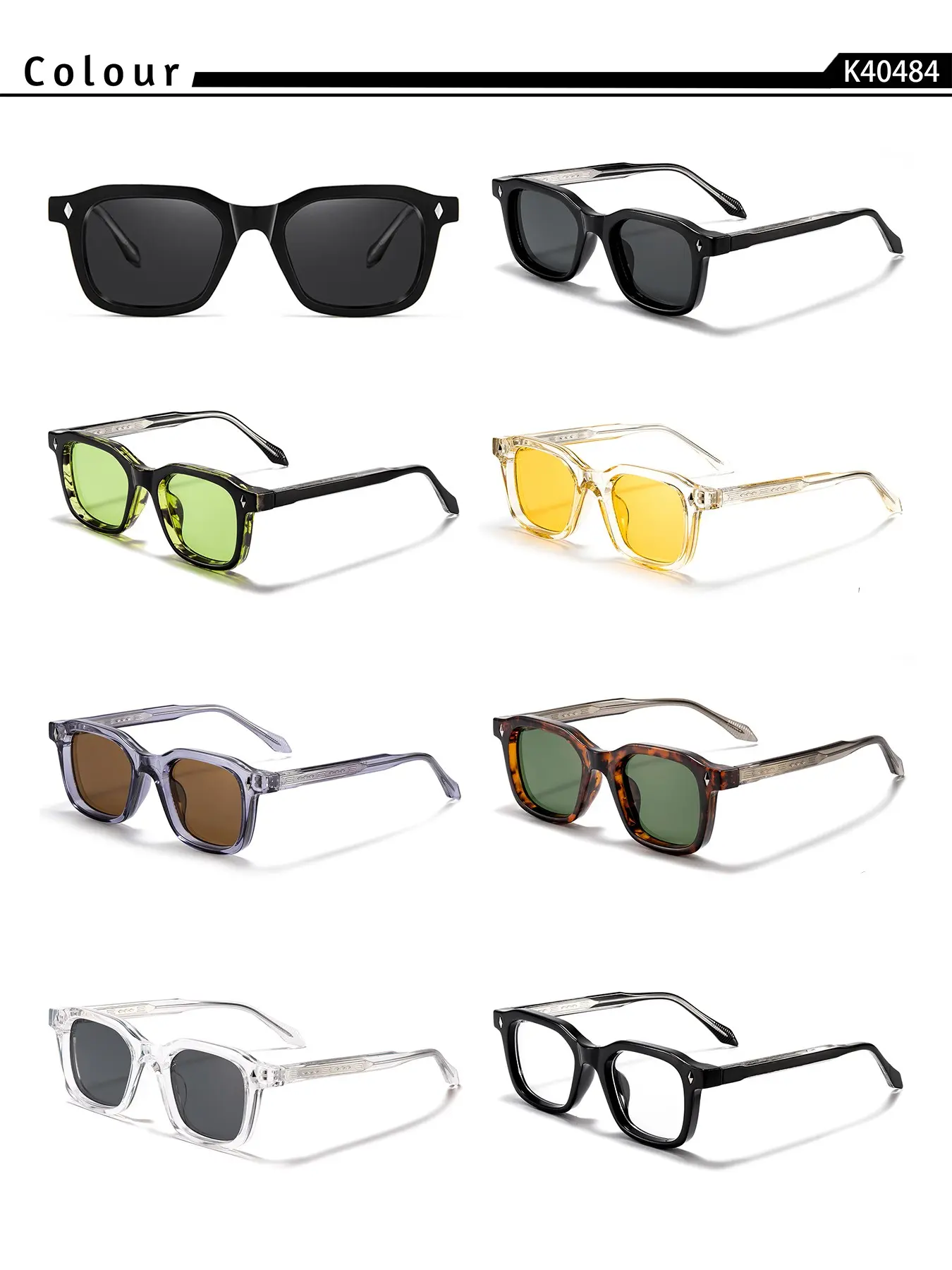 Retro Square Sunglasses UV400 Protection Cellulose Propionate Frames CATERSIDE Retro Square Styling Sunglasses Minimalist  main image 2