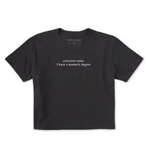 Women's I Have a Master's Degree Short Sleeve Crusher Boxy Tee