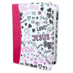 Bible in Spanish Words of Life Love Pocketsize 8 Point Reina Valera 1960 Imitation and Printed fabric Pink with Index