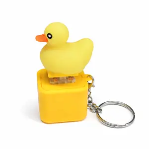 Quacking Duck Fidget Toy, Rechargeable Duck Keyboard Keycaps, Fun & Portable Stress Relief Fidgeting, Sensory Toy with Colorful Lights, Light Up Keys