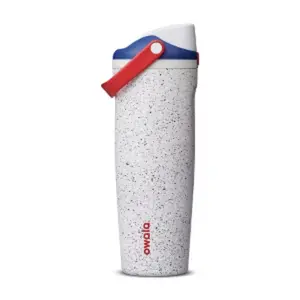 NEW Owala 30oz FreeSip Water Bottle White Granite Speckled Design Red Blue Limited Colorway