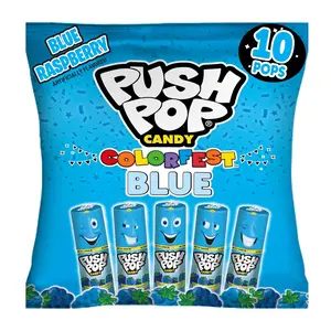 Blue Raspberry Hard Candy Lollipops - 10 Ct Bulk Candies, Individually Wrapped Easter Snacks, Kids' Easter Basket Stuffers, Party Treats, Blue Raspberry Lollipops