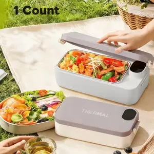 Portable Electric Heating Lunch Box with Smart Display, Constant Temperature, Car Lunch Box, Student Office Worker Truck Driver Thermos, Cordless Heated Lunchbox, Heated Lunch Boxes