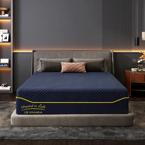Dland Gel-Infused Memory Foam Mattress – Cooling, Washable Cover, Bed in a Box, Pressure Relief, Motion Isolation – 10/12/14 Inch, King/Queen/Full/Twin (Navy Blue) #TikTokShopStockUp