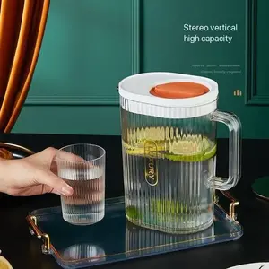 Elegant Home Restaurant Cold Water Kettle High Aesthetic Tea Pot Cool Water Jug Fridge Juice Pitcher Plastic Drinking Cup Set