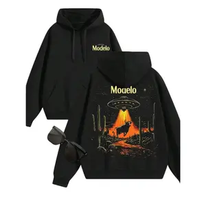 Fantasy Themed Essential Hoodie, "Modelo" Enthusiast Essential Hoodie, UFO Alien Sci-Fi Hoodie, Western Desert Style Hoodie, Fantasy Atmosphere Essential Outfit, Creative Design Style Hoodie..... A Regular Fit Wool Hoodie Suitable For Christmas