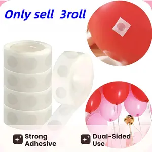 3 Rolls/300pcs Transparent Dual-Sided Balloon Glue Dots, Party Balloon Accessories for Birthdays, Weddings, Crafts, DIY Projects Decorations