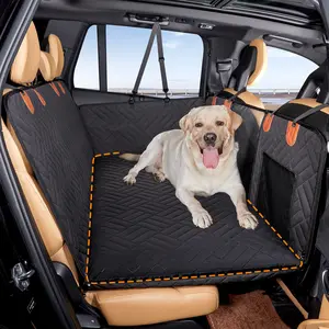 Dog Mat for Back Seat Extender for Dogs,Dog Bed for Car,Hard Bottom Car Seat Cover for Dogs,Pet Cover for Hammock for Car (Black, for car Back seat Extender)