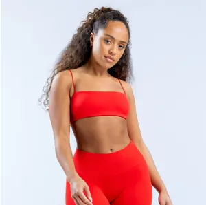Minimalist White Spaghetti Strap Sports Bra & High Waist Leggings Set