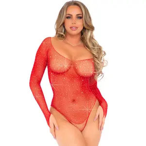 Rhinestone Fishnet Bodysuit