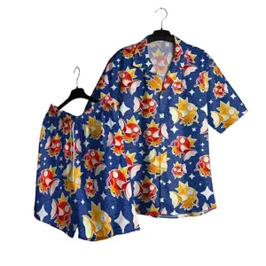 Karpy PKM Hawaii Set Hawaiian Shirt, Hawaiian Short - For All Ages Palm Tree Anime Manga Shirt Video Game Gifts Summer Beach Tropical Floral Aloha