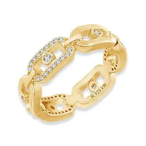 Radiance by Absolute™ 0.77ctw Alternative Paper Clip Chain Band Ring