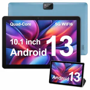 Android 13 Tablet, 10.1 Inch Tablet with Protective Case, 3GB+64GB, Quad-Core, 2.4G/5G Wifi, 6000Mah Battery, 2MP+8MP Dual Camera, 1280*800 IPS Touch Screen, GPS, Protective Case, Tablet, Mother's Day Gift