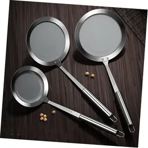 3PCS Metal Strainer Spoon Kitchen Utensils Super Fine Mesh Strainer Cooking Utensils Flour Strainer Spoon Frying Oil Strainer Spoon