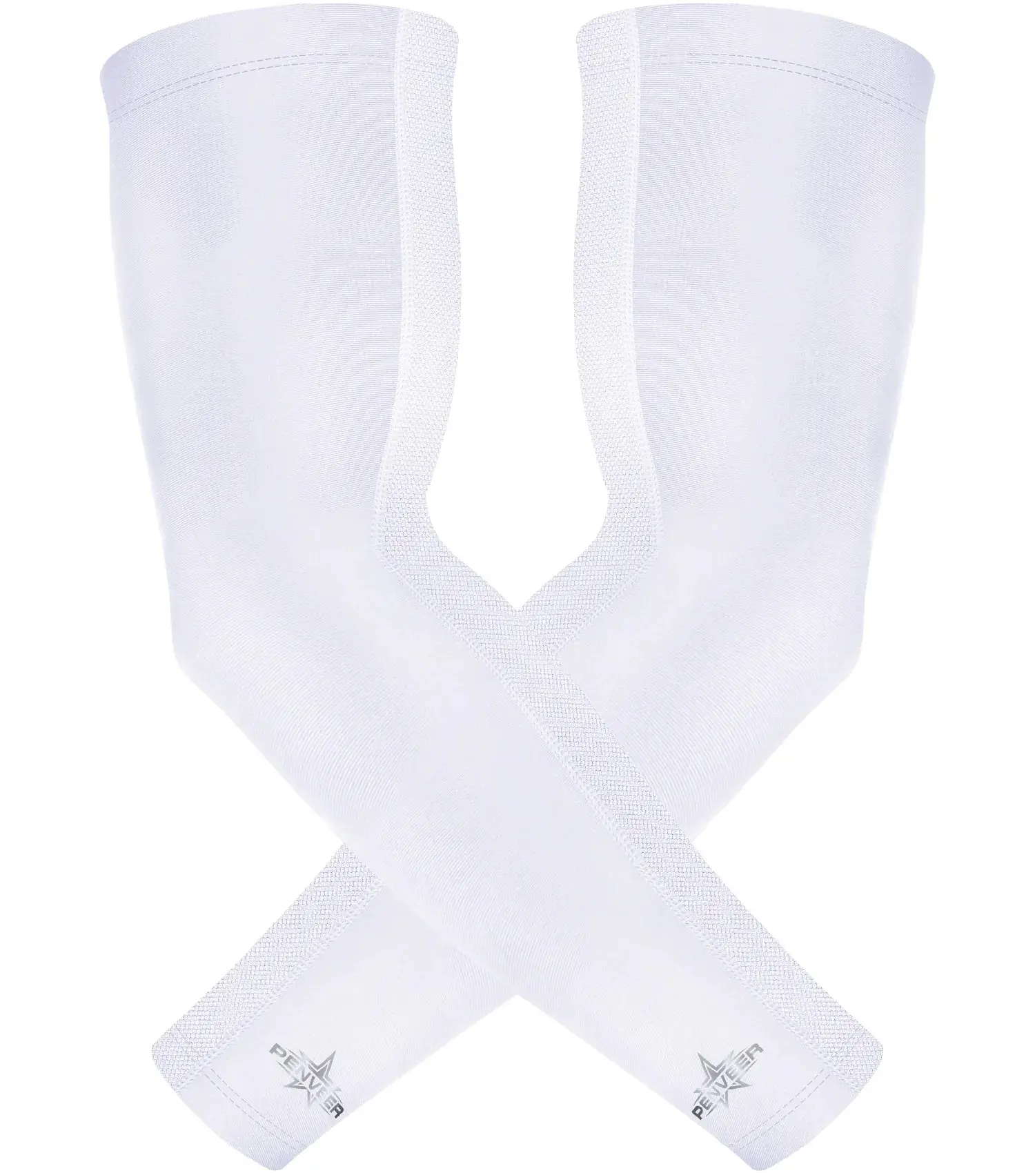 Penveer Cooling Compression Arm Sleeves for Men & Youth, Breathable 4-Way Stretch Mesh with Non-Slip Silicone Grip for Basketball & Football, Arm Cuffs
