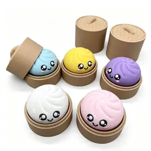 Cute Pressable Smiling Dumpling, 3D Printed Fidget toy, Great for Desktop Decor & Daily Relaxation