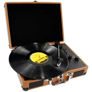 212 MAIN Retro Belt-Drive Music Vinyl Record Player - USB-to-PC Connection, Rechargeable Battery, Ceramic Cartridge, Retro Aesthetic