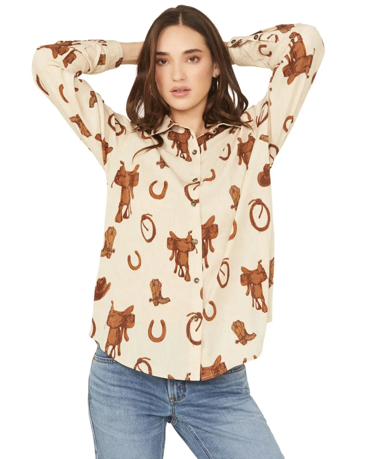 Ariat Women's Women'S Homestyle Rodeo Print Long Sleeve Button-Down Western - 10065831