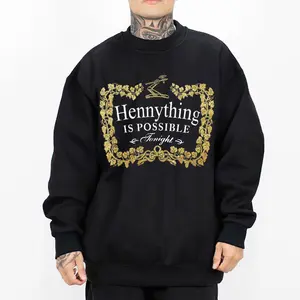 Hennything is Possible Funny Original Clothing Gangster Clothes Chicana Outfit Lowrider Style Unisex Hoodie Loose Fit Medium Heavy Cotton Blend True to Size Hoodie for Men & Women S-5XL Fabric Menswear Oversized Tops