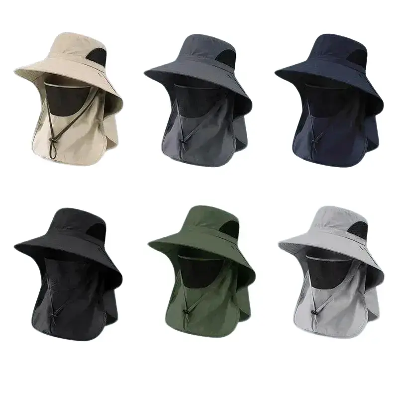 UPF50+ Sun Hat with Neck Flap for Men & Women – Wide Brim Breathable Bucket Hat, Lightweight Quick Dry Fishing Hiking Beach Hat, Foldable UV Protection Safari Hat for Outdoor Travel Camping,summerwins
