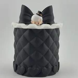 A jar decorated with mini blindbox figurine.