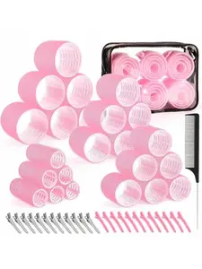 20PCS Hair Roller Set with Clips & Comb, Non-Thermal Self-Grip Curlers in Multiple Sizes (1.38”–2.36”), DIY Salon Hair Styling Kit for Long & Medium Hair, Volume & Curl Hair Tools, Beauty Gift for Women & Valentine’s Day