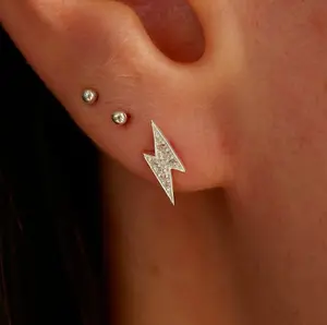 Lightning Bolt Mini Stud Earrings